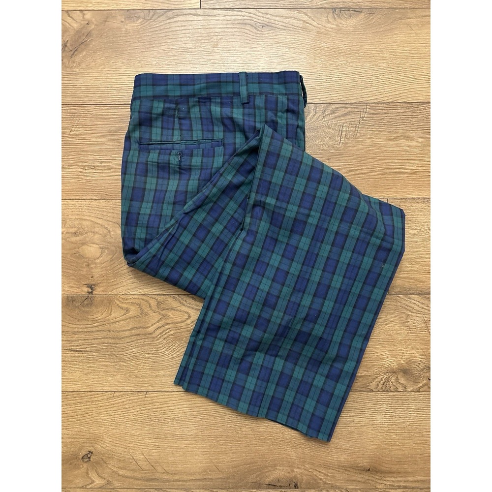 Vintage 60s-70s Brooks Brothers Plaid Trousers 40X30 Made In USA